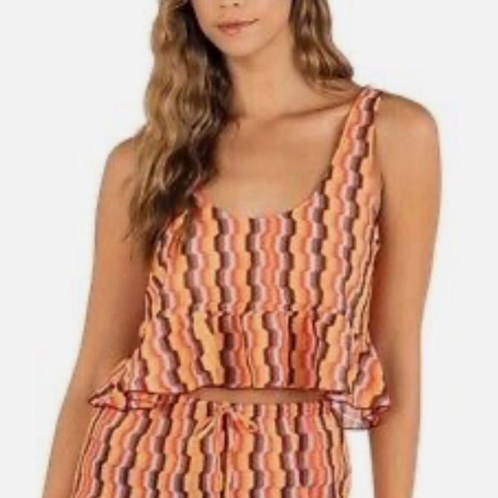 Hurley Zumba stripe flounce tank